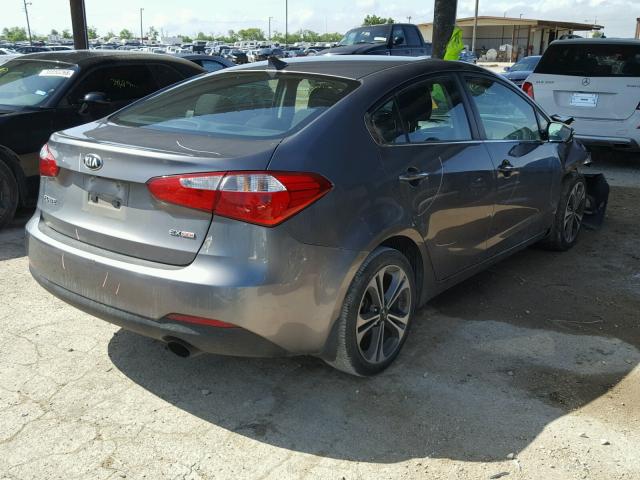 KNAFX4A82E5232110 - 2014 KIA FORTE EX GRAY photo 4