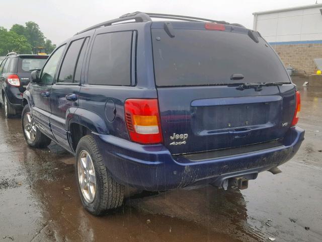 1J8GW58N24C383432 - 2004 JEEP GRAND CHER BLUE photo 3