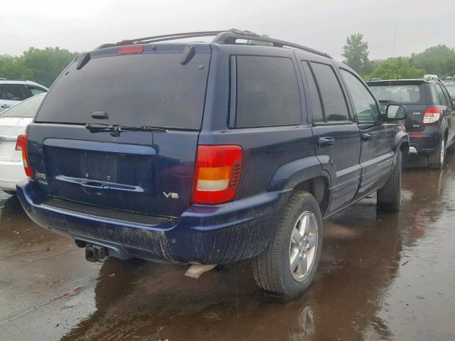 1J8GW58N24C383432 - 2004 JEEP GRAND CHER BLUE photo 4