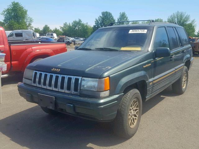 1J4GZ78Y0RC305947 - 1994 JEEP GRAND CHER GREEN photo 2