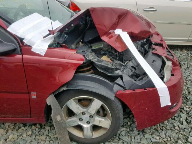 1G8AL55F07Z104123 - 2007 SATURN ION LEVEL BURGUNDY photo 9