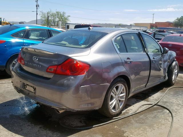 JN1DV6AP2BM604245 - 2011 INFINITI G25 BASE GRAY photo 4