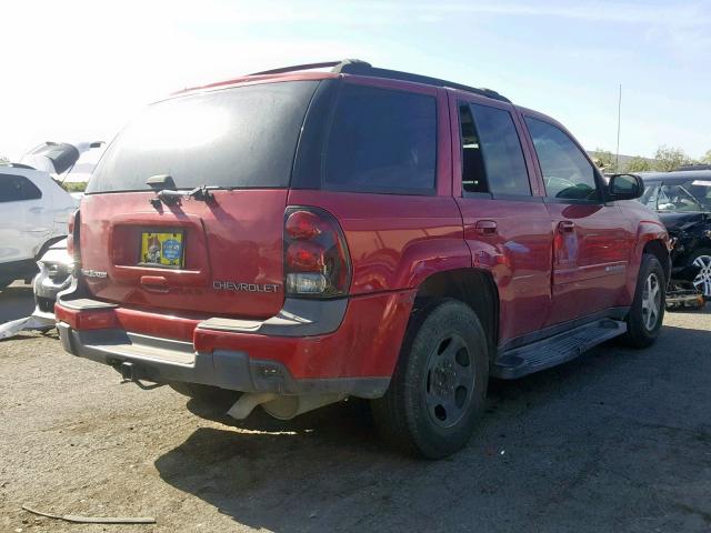 1GNDS13S342265012 - 2004 CHEVROLET TRAIL BLAZ RED photo 4