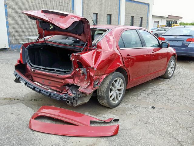 3FAHP0JA7CR256247 - 2012 FORD FUSION SEL RED photo 4