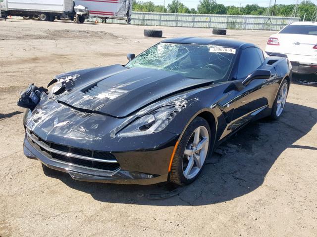 1G1YB2D71F5117705 - 2015 CHEVROLET CORVETTE S BLACK photo 2