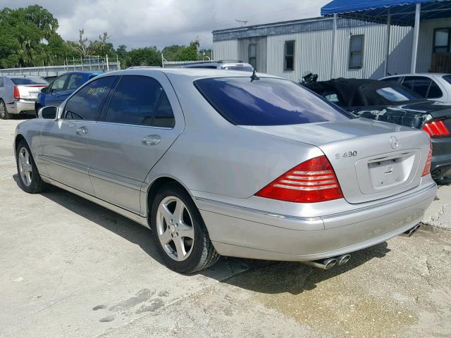WDBNG70J64A398171 - 2004 MERCEDES-BENZ S 430 SILVER photo 3