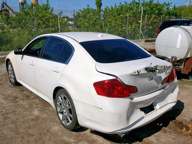 JN1CV6AP6DM715234 - 2013 INFINITI G37 BASE WHITE photo 3