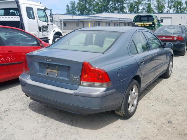 YV1RS58D822155161 - 2002 VOLVO S60 2.4T BLUE photo 4