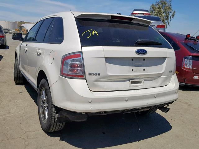 2FMDK38C98BB40145 - 2008 FORD EDGE SEL WHITE photo 3