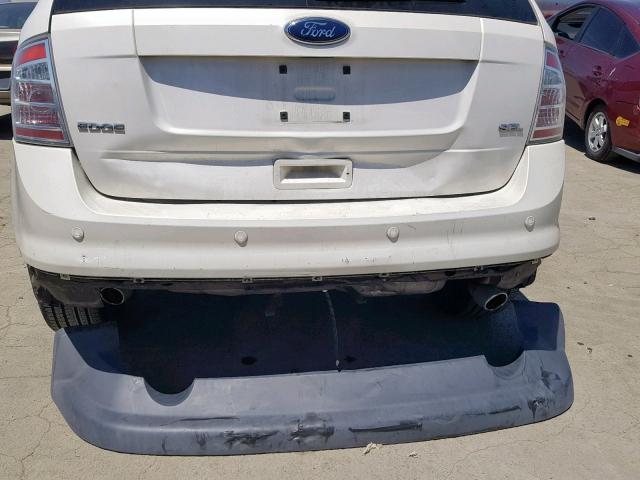 2FMDK38C98BB40145 - 2008 FORD EDGE SEL WHITE photo 9