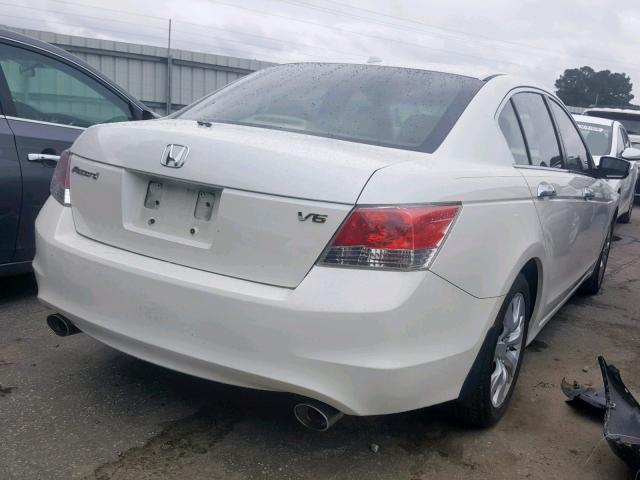 1HGCP36838A020127 - 2008 HONDA ACCORD EXL WHITE photo 4