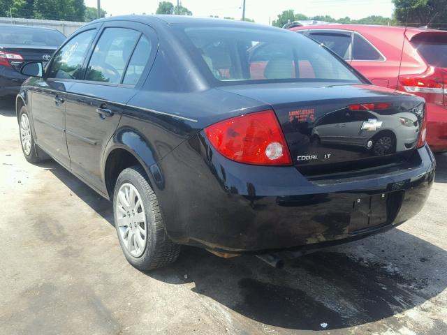 1G1AT58H497281395 - 2009 CHEVROLET COBALT LT BLACK photo 3