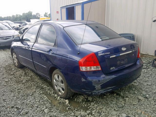 KNAFE221595631479 - 2009 KIA SPECTRA EX BLUE photo 3