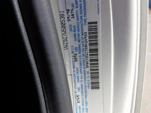 3VWCC21C7XM414955 - 1999 VOLKSWAGEN NEW BEETLE Ağ foto 10