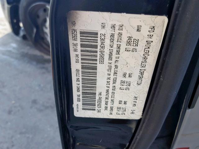 2C3KA43R16H505593 - 2006 CHRYSLER 300 BLACK photo 10