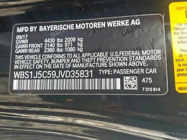WBS1J5C59JVD35831 - 2018 BMW M2 Schwarz Foto 10