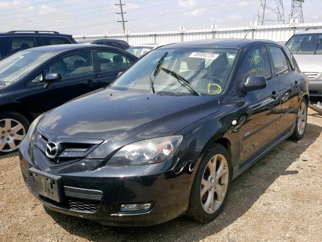 JM1BK343081838818 - 2008 MAZDA 3 HATCHBAC BLACK photo 2