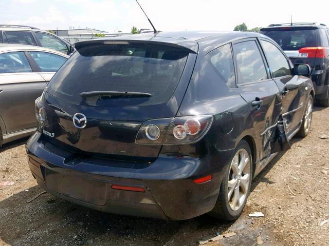 JM1BK343081838818 - 2008 MAZDA 3 HATCHBAC BLACK photo 4