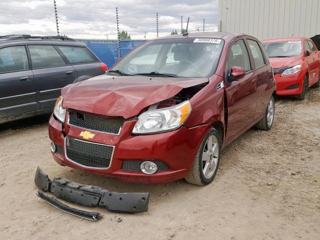 3G1TC6DG7BL102053 - 2011 CHEVROLET AVEO LT RED photo 2