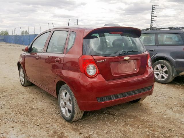 3G1TC6DG7BL102053 - 2011 CHEVROLET AVEO LT RED photo 3