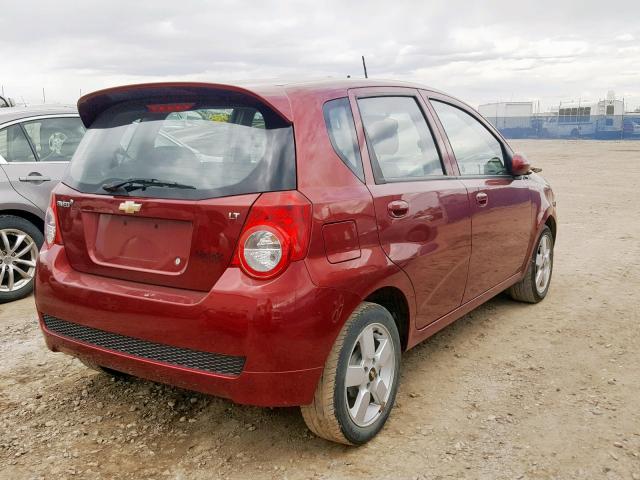 3G1TC6DG7BL102053 - 2011 CHEVROLET AVEO LT RED photo 4