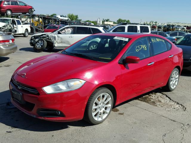 1C3CDFCH0DD337695 - 2013 DODGE DART LIMIT RED photo 2