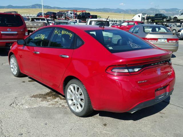 1C3CDFCH0DD337695 - 2013 DODGE DART LIMIT RED photo 3