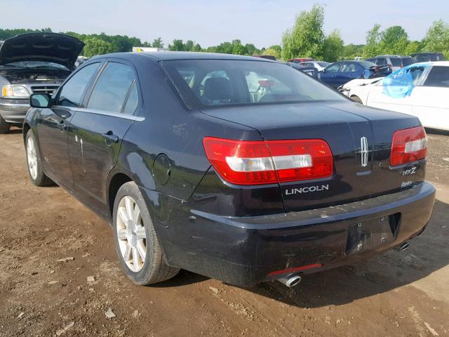 3LNHM26T07R638162 - 2007 LINCOLN MKZ BLACK photo 3