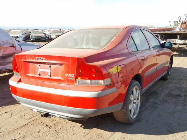 YV1RH58D922181332 - 2002 VOLVO S60 2.5T RED photo 4