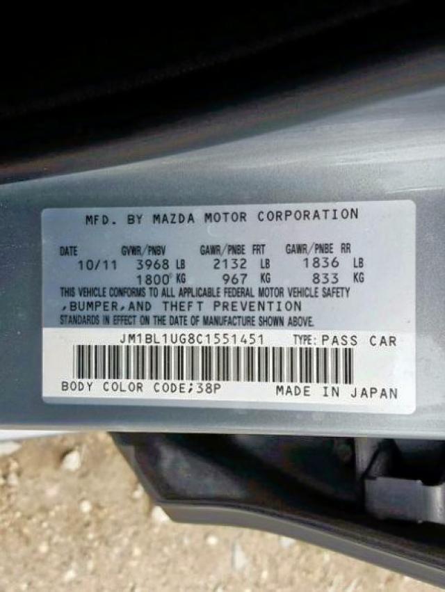 JM1BL1UG8C1551451 - 2012 MAZDA 3 I SILVER photo 10