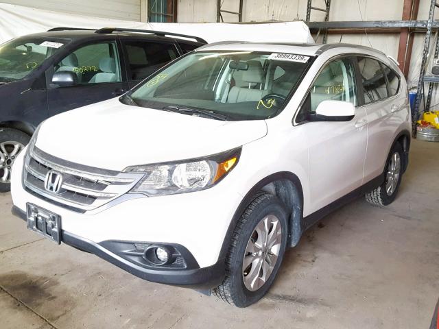 5J6RM4H72CL037925 - 2012 HONDA CR-V EXL WHITE photo 2