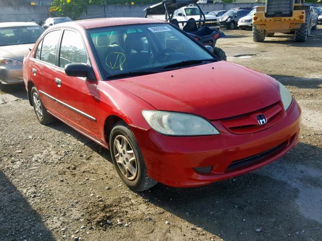 1HGES16355L029489 - 2005 HONDA CIVIC DX V RED photo 1