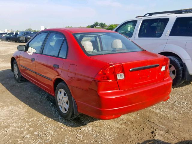 1HGES16355L029489 - 2005 HONDA CIVIC DX V RED photo 3