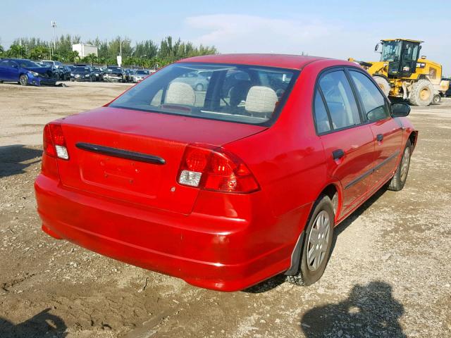 1HGES16355L029489 - 2005 HONDA CIVIC DX V RED photo 4