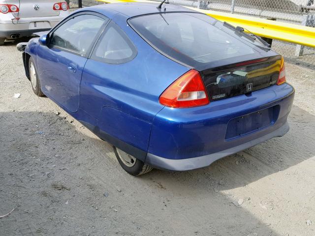 JHMZE14793T000926 - 2003 HONDA INSIGHT BLUE photo 3