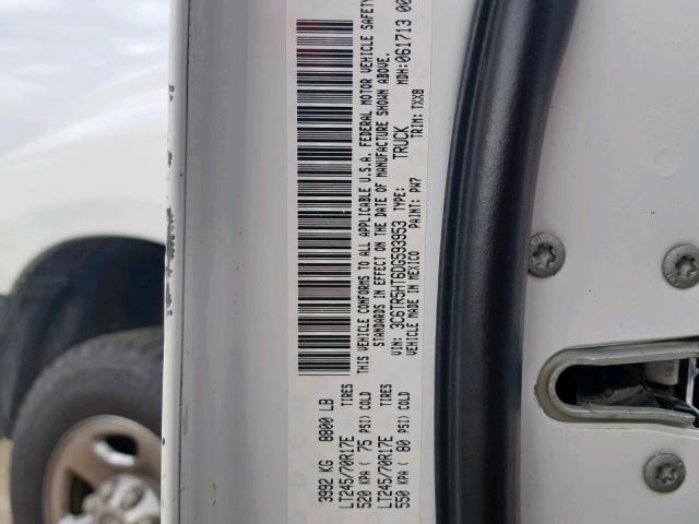 3C6TR5HT6DG593953 - 2013 RAM 2500 ST WHITE photo 10