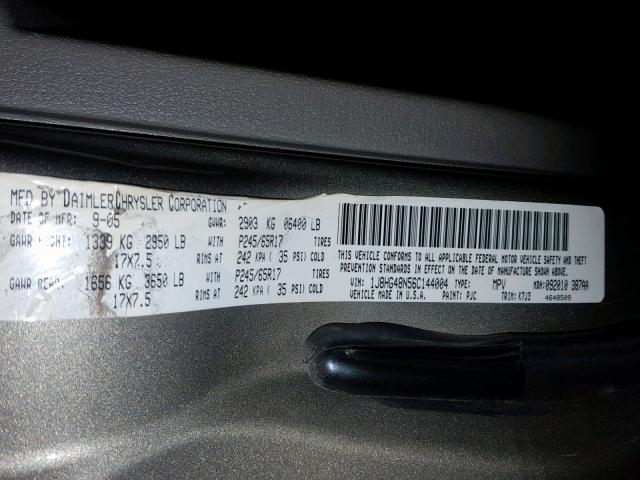 1J8HG48N56C144004 - 2006 JEEP COMMANDER 棕色 照片 10