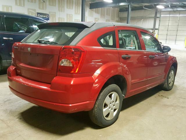 1B3HB28B47D569369 - 2007 DODGE CALIBER RED photo 4