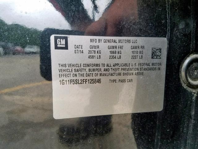 1G11F5SL2FF125846 - 2015 CHEVROLET MALIBU LTZ შავი ფოტო 10