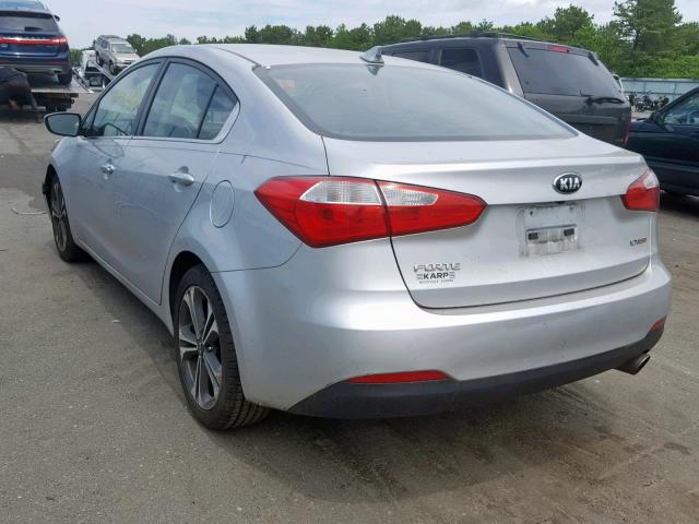 KNAFX4A88E5111419 - 2014 KIA FORTE EX SILVER photo 3