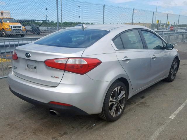 KNAFX4A88E5111419 - 2014 KIA FORTE EX SILVER photo 4