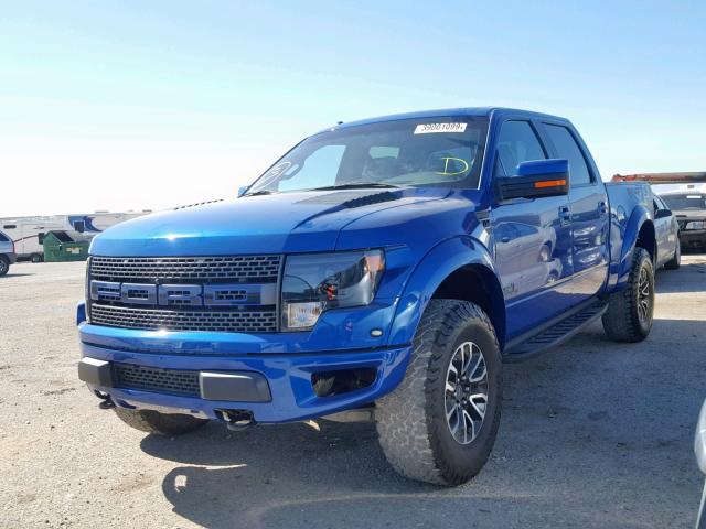 1FTFW1R65DFC58426 - 2013 FORD F150 SVT R BLUE photo 2