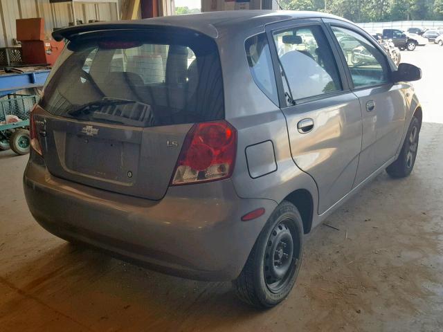 KL1TD66648B089949 - 2008 CHEVROLET AVEO BASE ნაცრისფერი ფოტო 4