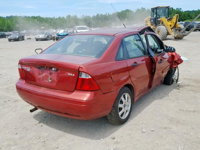 1FAFP34N95W170901 - 2005 FORD FOCUS ZX4 RED photo 4