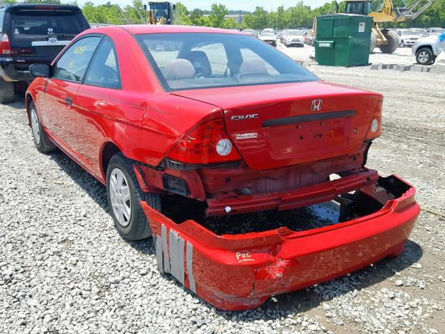 1HGEM22125L056718 - 2005 HONDA CIVIC DX V RED photo 3