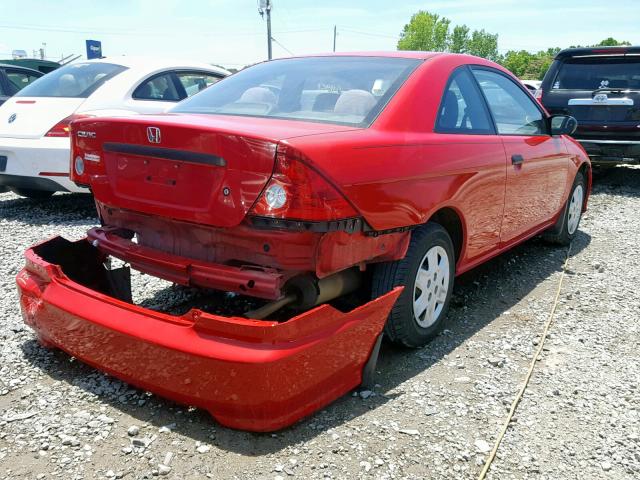 1HGEM22125L056718 - 2005 HONDA CIVIC DX V RED photo 4