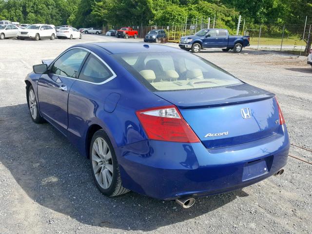 1HGCS2B82AA001959 - 2010 HONDA ACCORD EXL BLUE photo 3