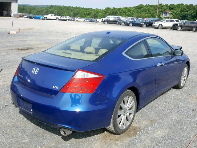 1HGCS2B82AA001959 - 2010 HONDA ACCORD EXL BLUE photo 4