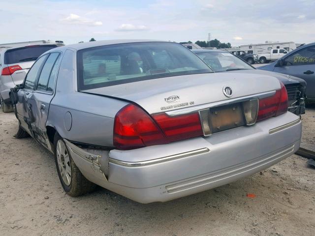 2MEFM74W23X614493 - 2003 MERCURY GRAND MARQ SILVER photo 3