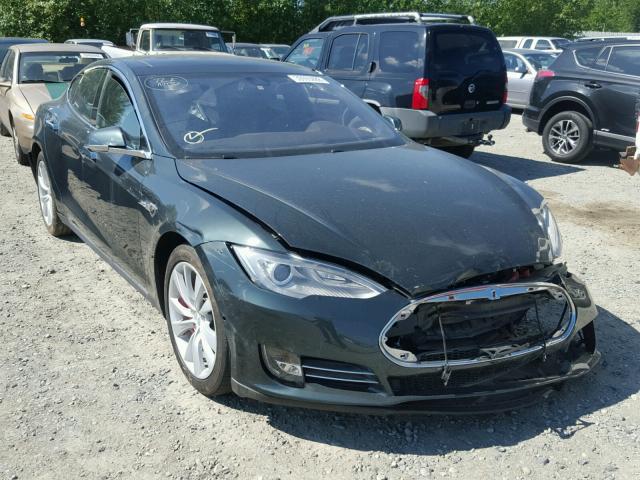 5YJSA1H28EFP63782 - 2014 TESLA MODEL S GREEN photo 1